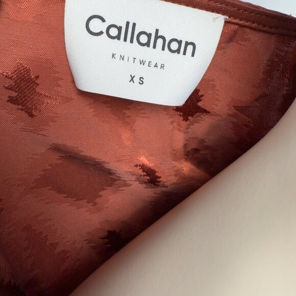 Revolve CALLAHAN Sami Convertible* Draped Rust Satin Tie Waist Midi Dress sz XS - Picture 15 of 15